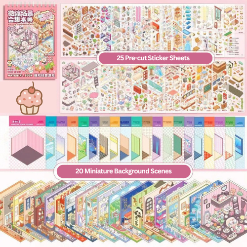 Whimsical Worlds – 20pcs 3D Cartoon Stickers