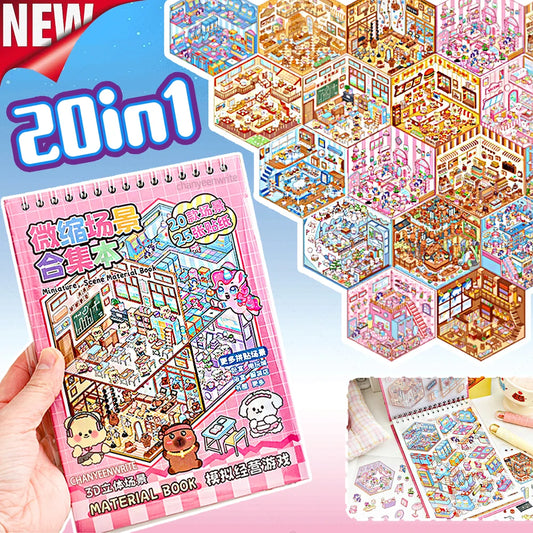 NEW! Sweet Serenity - 20pcs 3D Cartoon Scene Stickers
