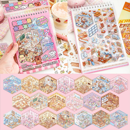 NEW! Sweet Serenity - 20pcs 3D Cartoon Scene Stickers