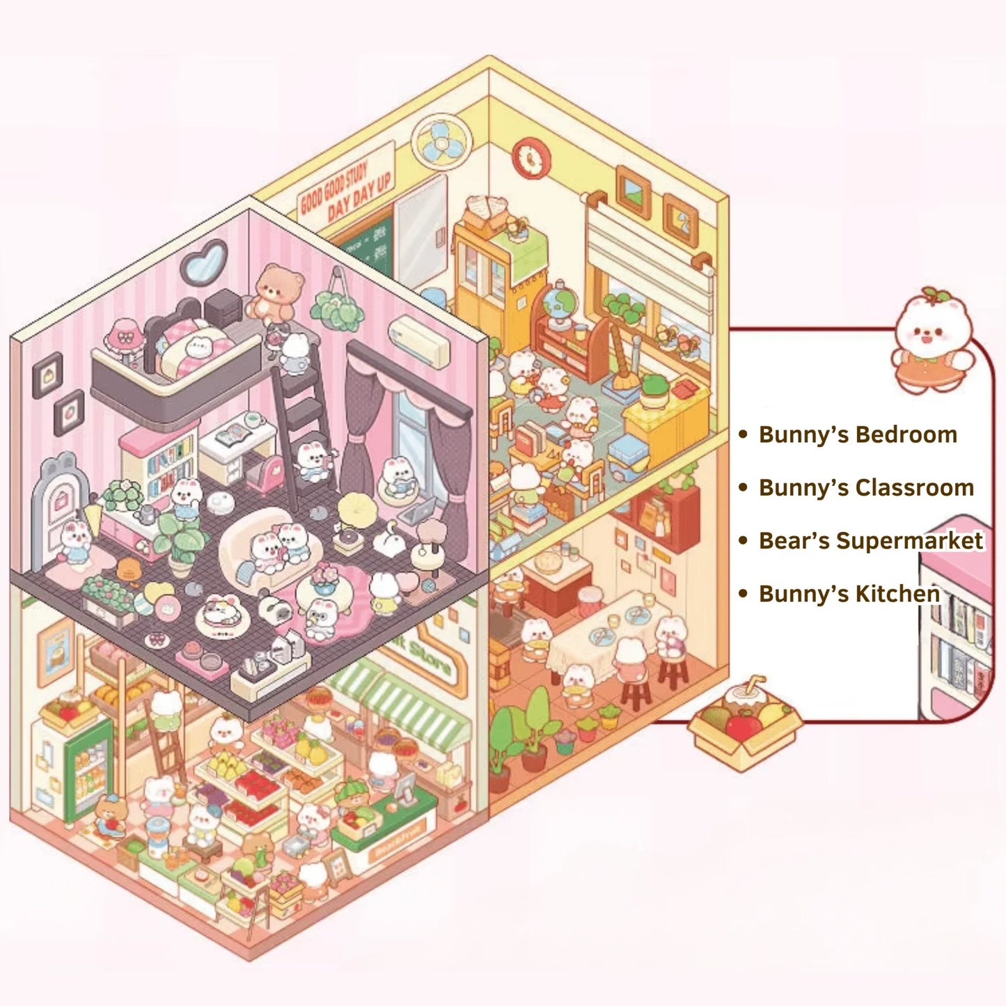 Whimsical Worlds – 20pcs 3D Cartoon Stickers