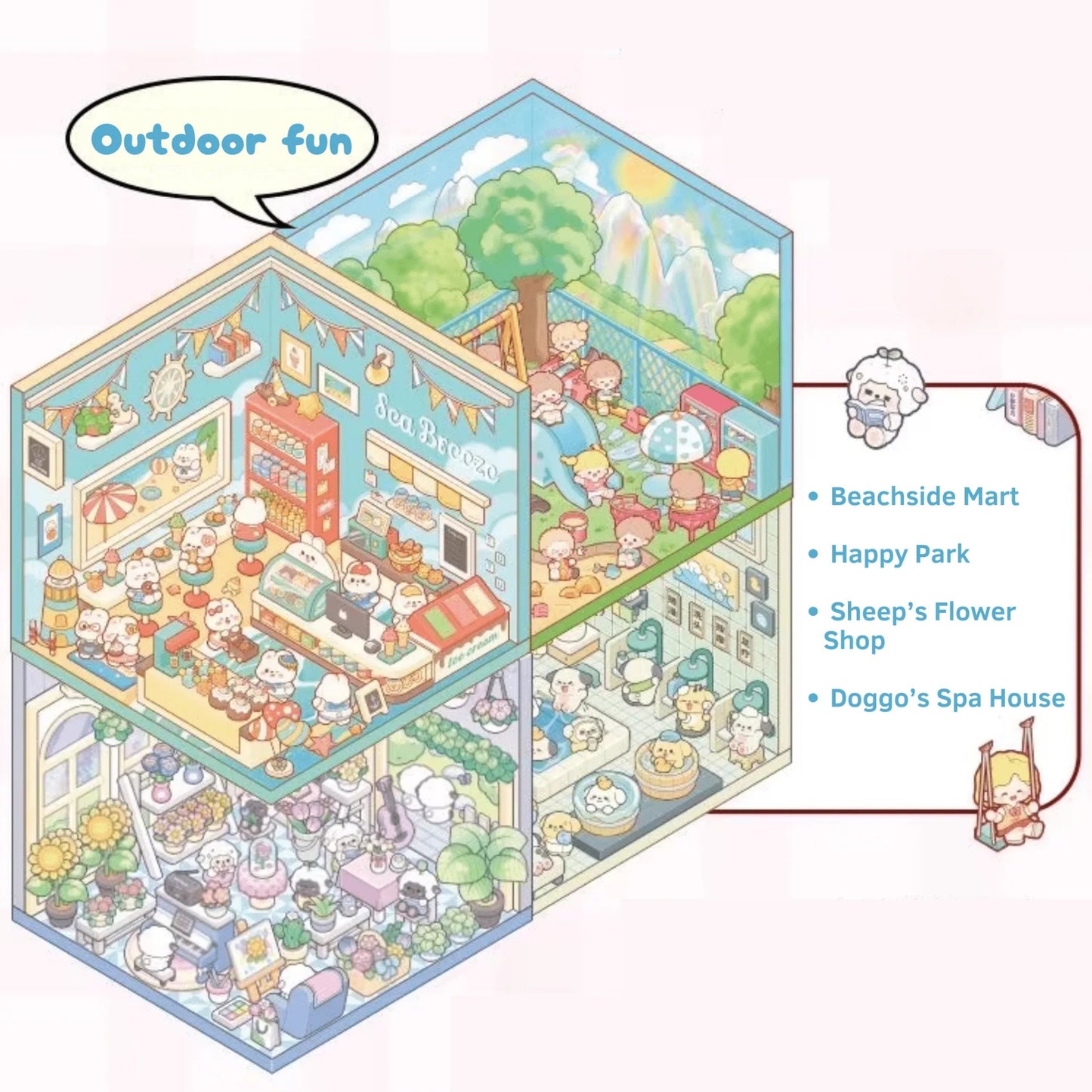 Whimsical Worlds – 20pcs 3D Cartoon Stickers